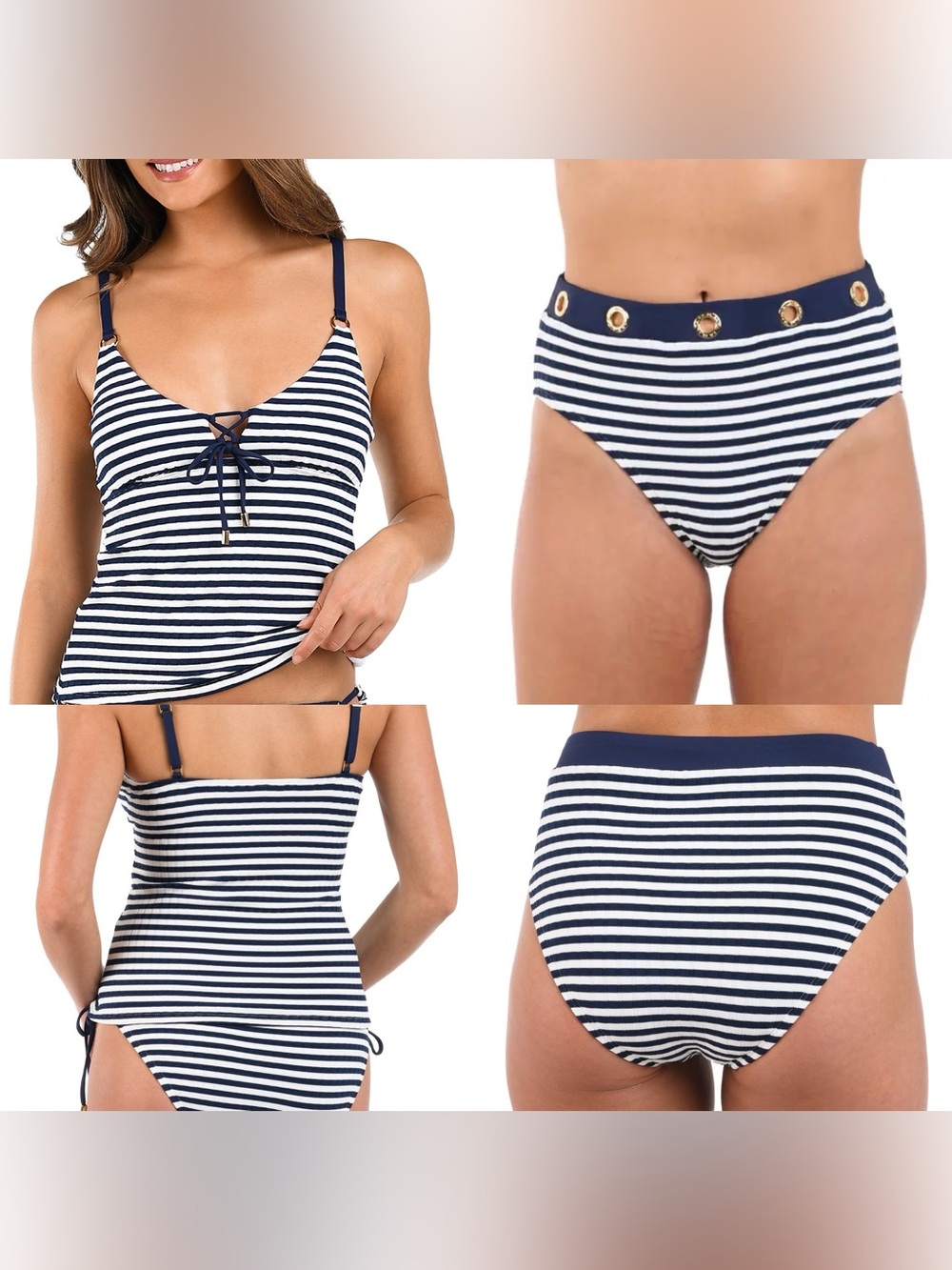 La Blanca Sail Tankini Top and High Waist Bottom